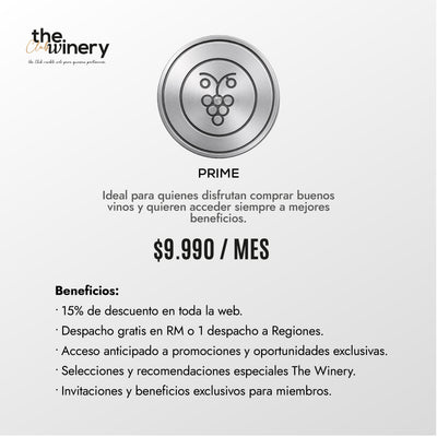 The Winery Prime: membresía de $9.990 CLP al mes y sus beneficios
